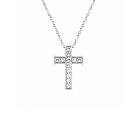 Diamond Cross Pendant and Chain-Diamond Cross Pendant and Chain