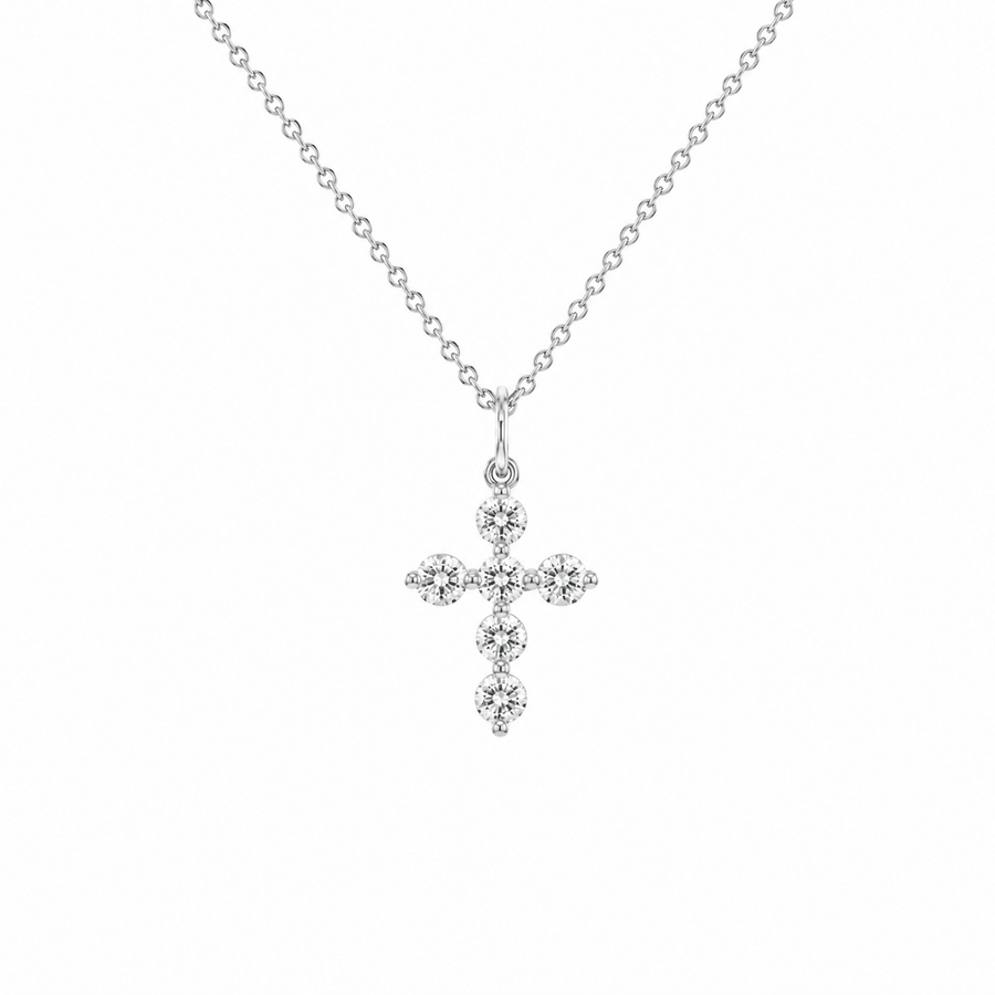 diamond cross pendant and chain