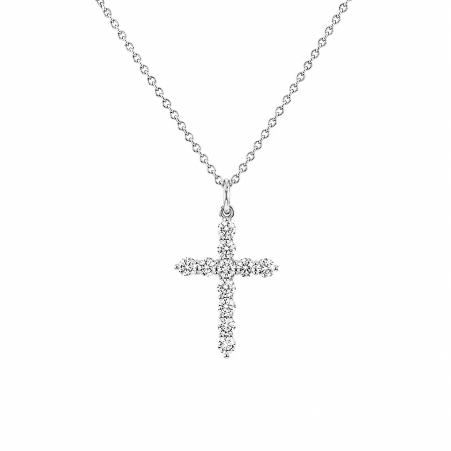 diamond cross pendant and chain