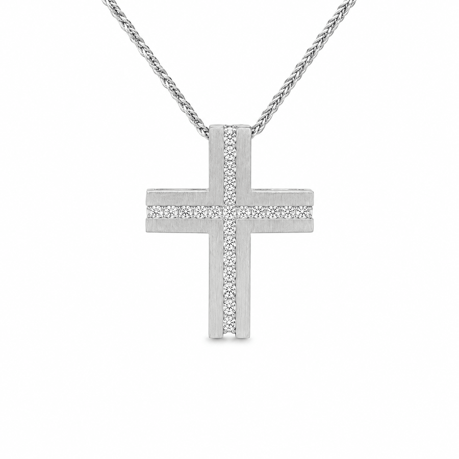 Diamond Cross Pendant and Chain