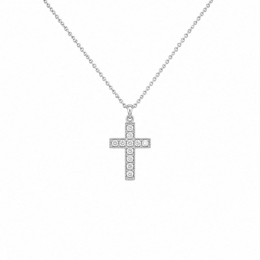 diamond cross pendant and chain