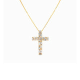 Diamond Cross Pendant with Chain-Diamond Cross Pendant - DNNEL00273