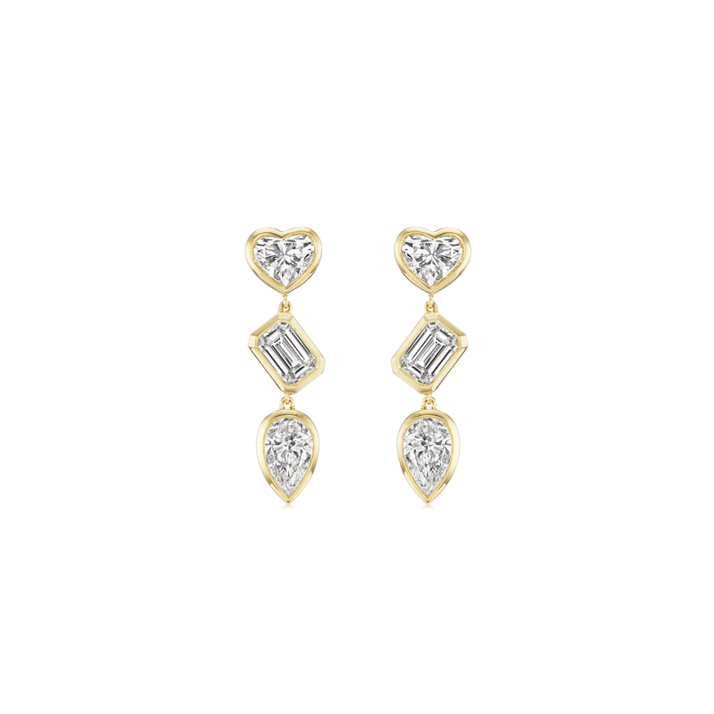 Diamond Dangle Earrings-Diamond Dangle Earrings - DENKA04630