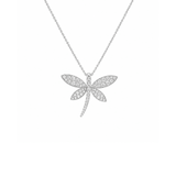 Diamond Dragon Fly Pendant and Chain-Dragonfly diamond necklace