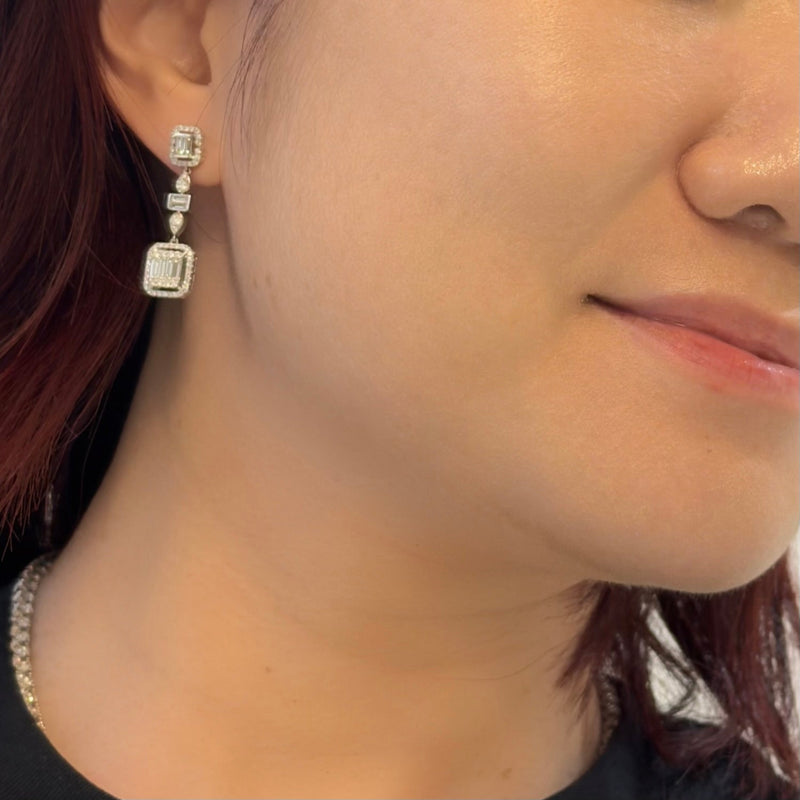 Diamond Drop Earrings-Diamond Drop Earrings - DERDI00265