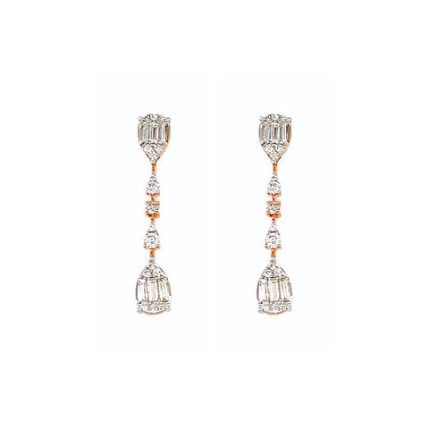 Diamond Drop Earrings-Diamond Drop Earrings - DERDI00729