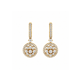Diamond Earrings-18 karat rose gold diamond drop earrings.
