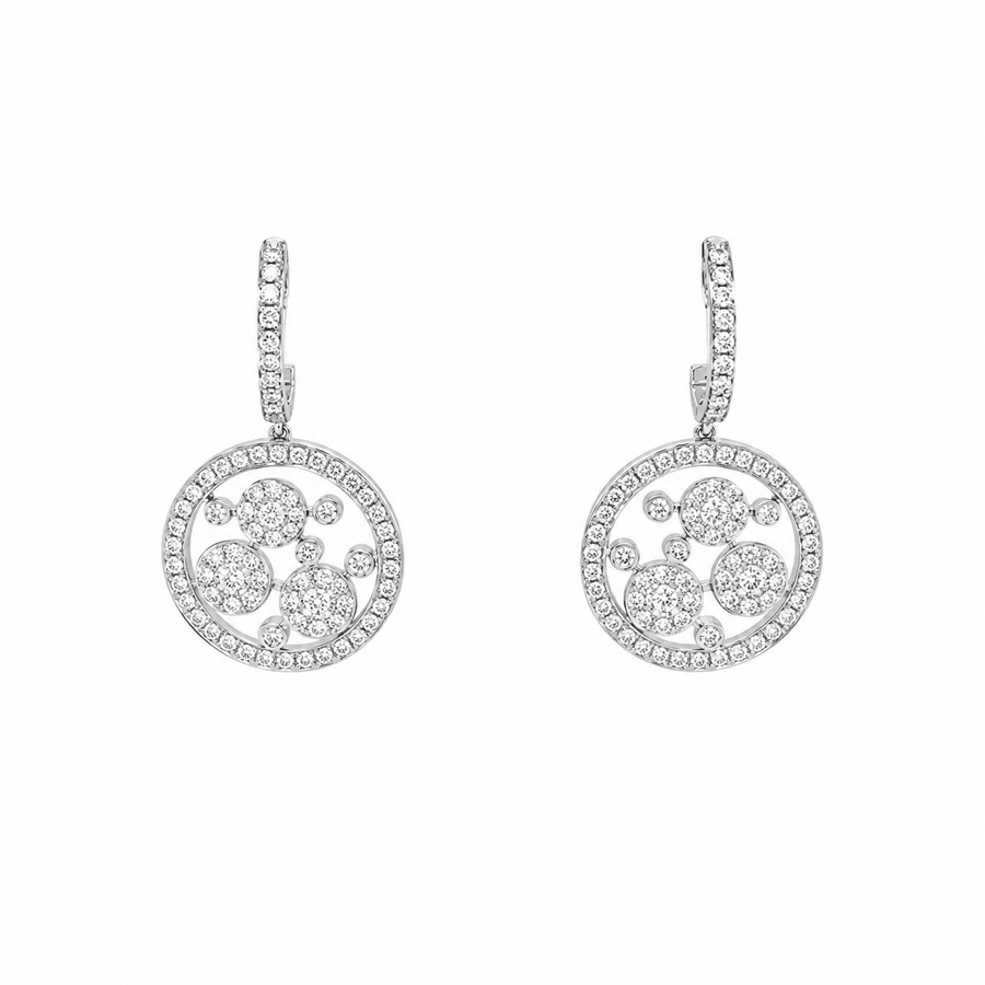 18 karat white gold diamond earrings