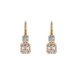 Diamond Earrings-18 karat rose gold diamond earrings