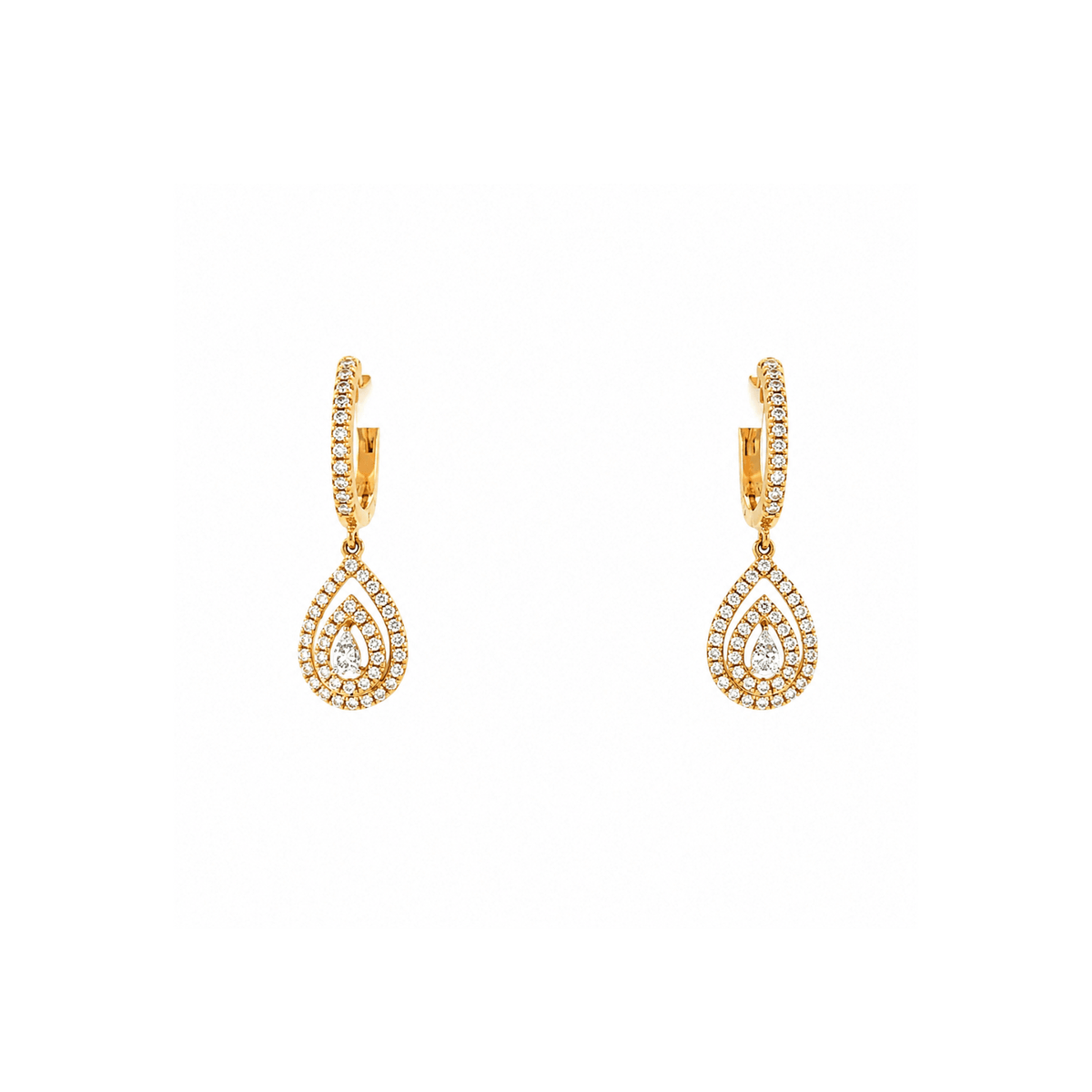 18k yellow gold diamond earrings