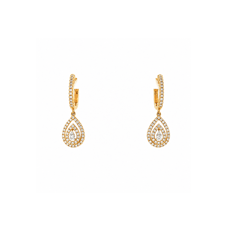 18k yellow gold diamond earrings