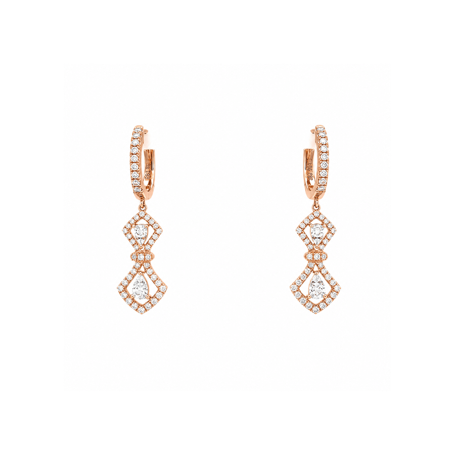 rose gold diamond earrings