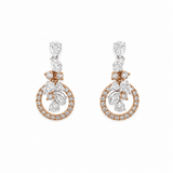 Diamond Earrings-18 karat rose and white gold diamond earrings.