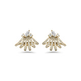 Diamond Fan Stud Earrings-Diamond Fan Stud Earrings - DERTJ01900