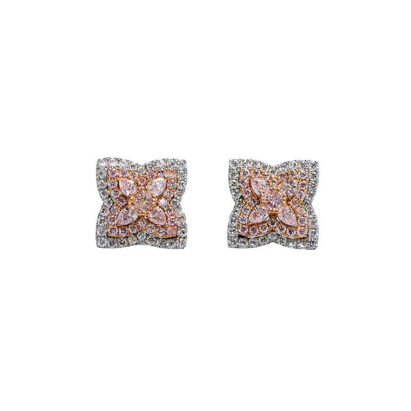 Diamond Floral Earring Studs-Diamond Floral Earring Studs - DEUJD00356
