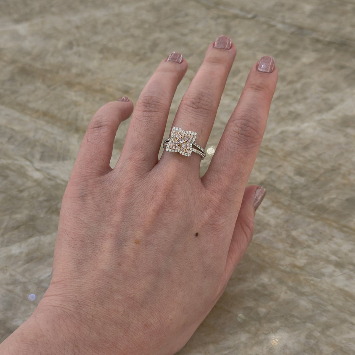 Diamond Floral Ring - DRUJD00604