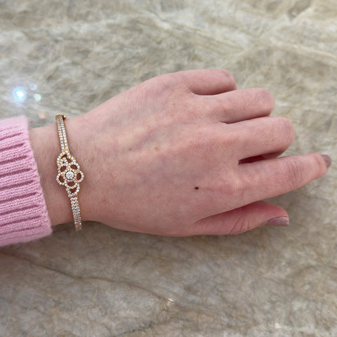 Diamond Flower Bangle-Diamond Flower Bangle - DBMXM00547