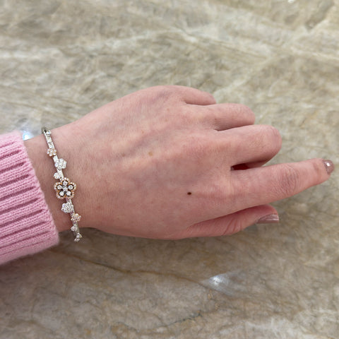 Diamond Flower Bangle-Diamond Flower Bangle - DBUJD00166