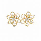 Diamond Flower Earrings-diamond flower earrings