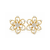 Diamond Flower Earrings-Diamond Flower Earrings
