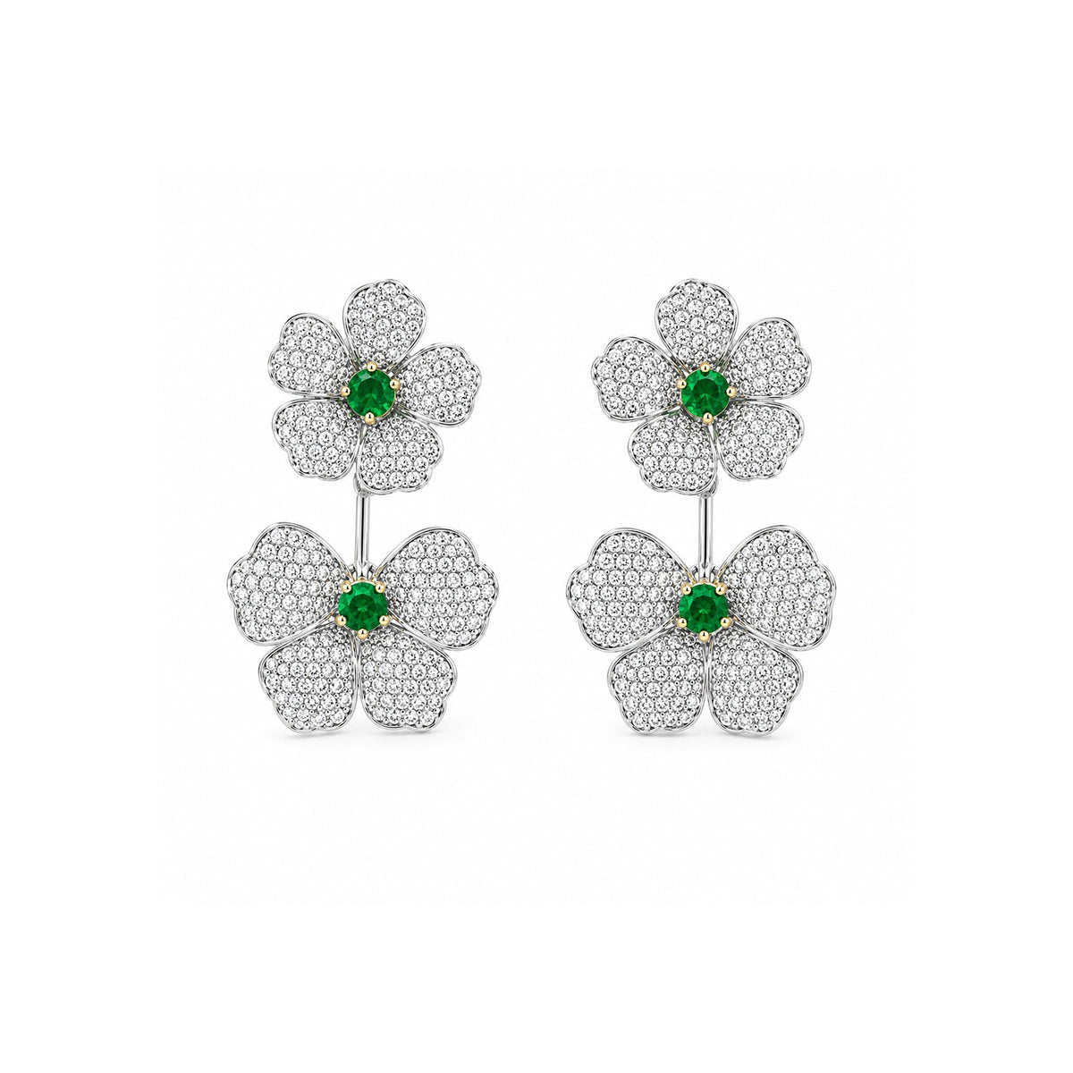 Diamond Flower Earrings