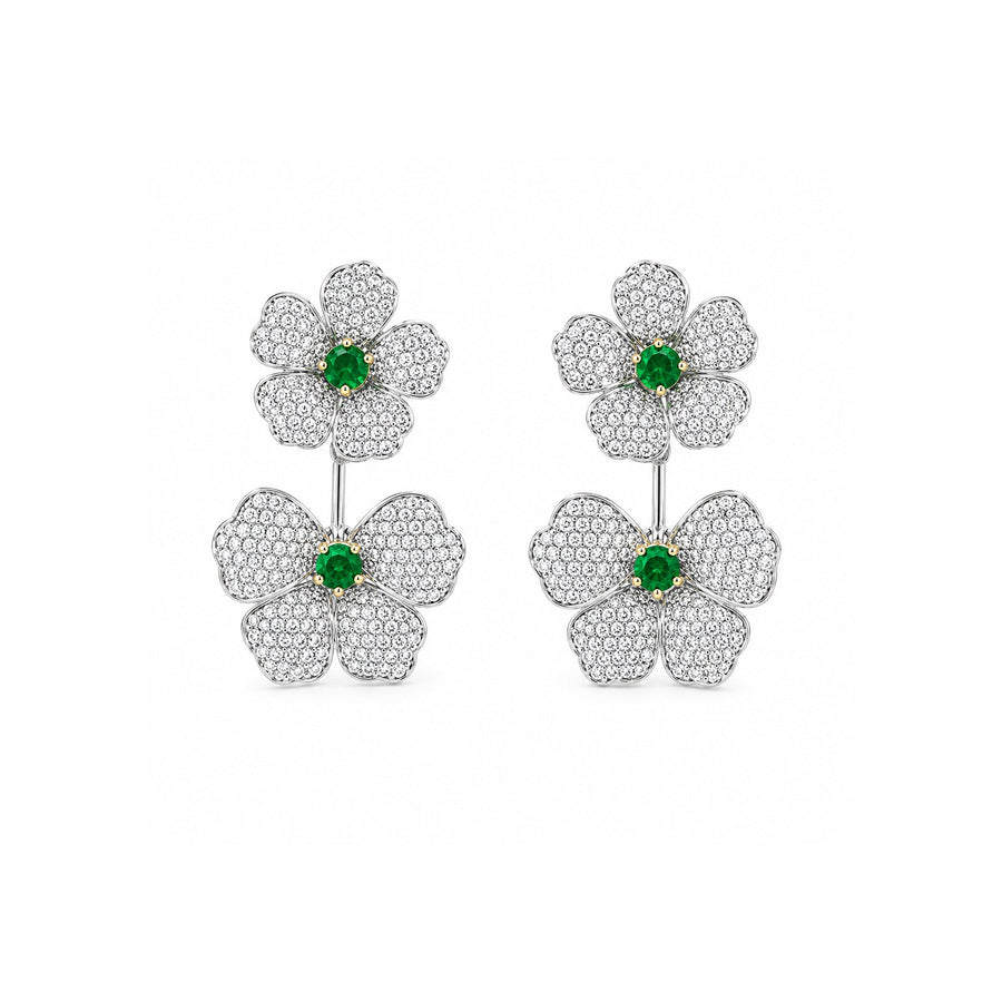 Diamond Flower Earrings