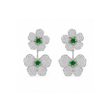 Diamond Flower Earrings-Diamond Flower Earrings