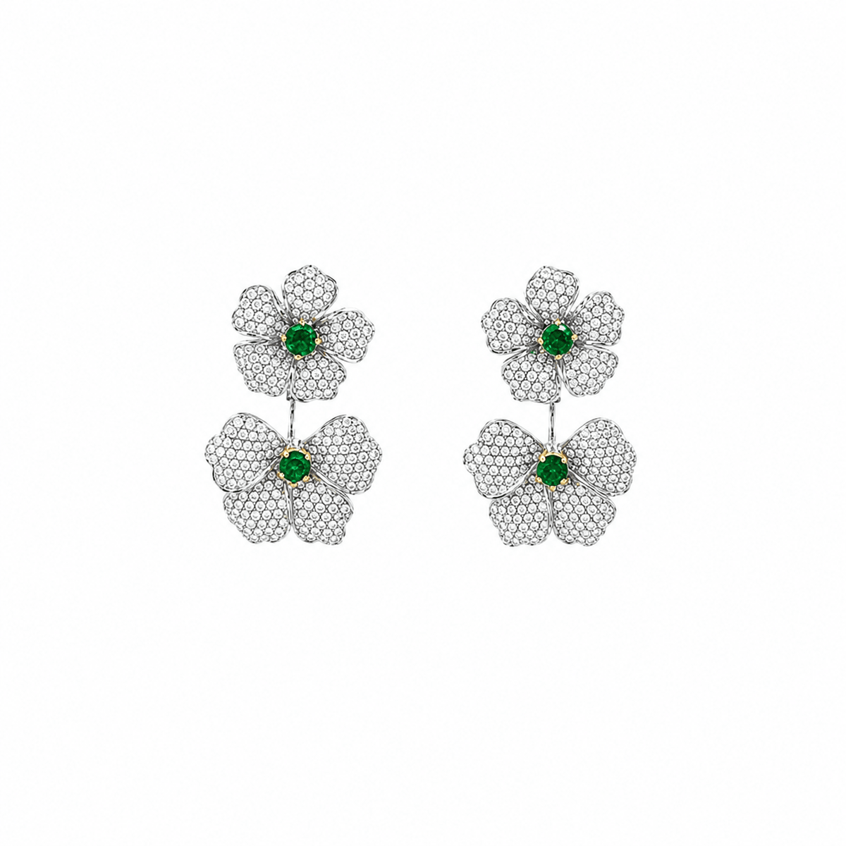 Diamond Flower Earrings 