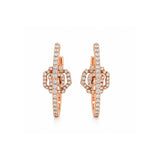 Diamond Flower Hoop Earrings-Diamond Flower Hoop Earrings - DEHIY00046