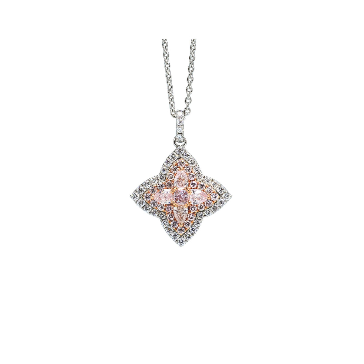 Diamond Flower Pendant Necklace - DNUJD00638