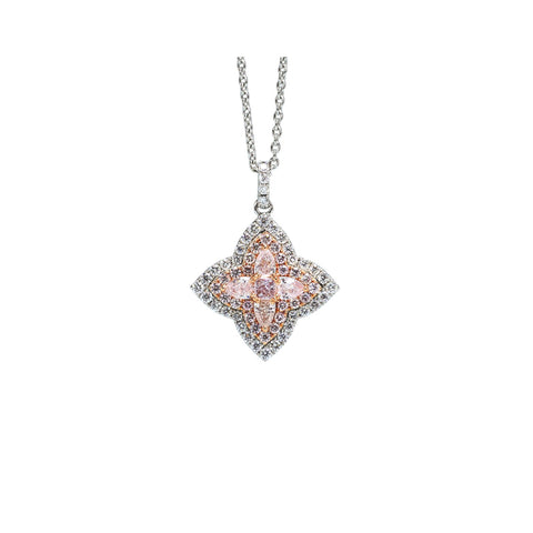 Diamond Flower Pendant Necklace-Diamond Flower Pendant Necklace - DNUJD00638