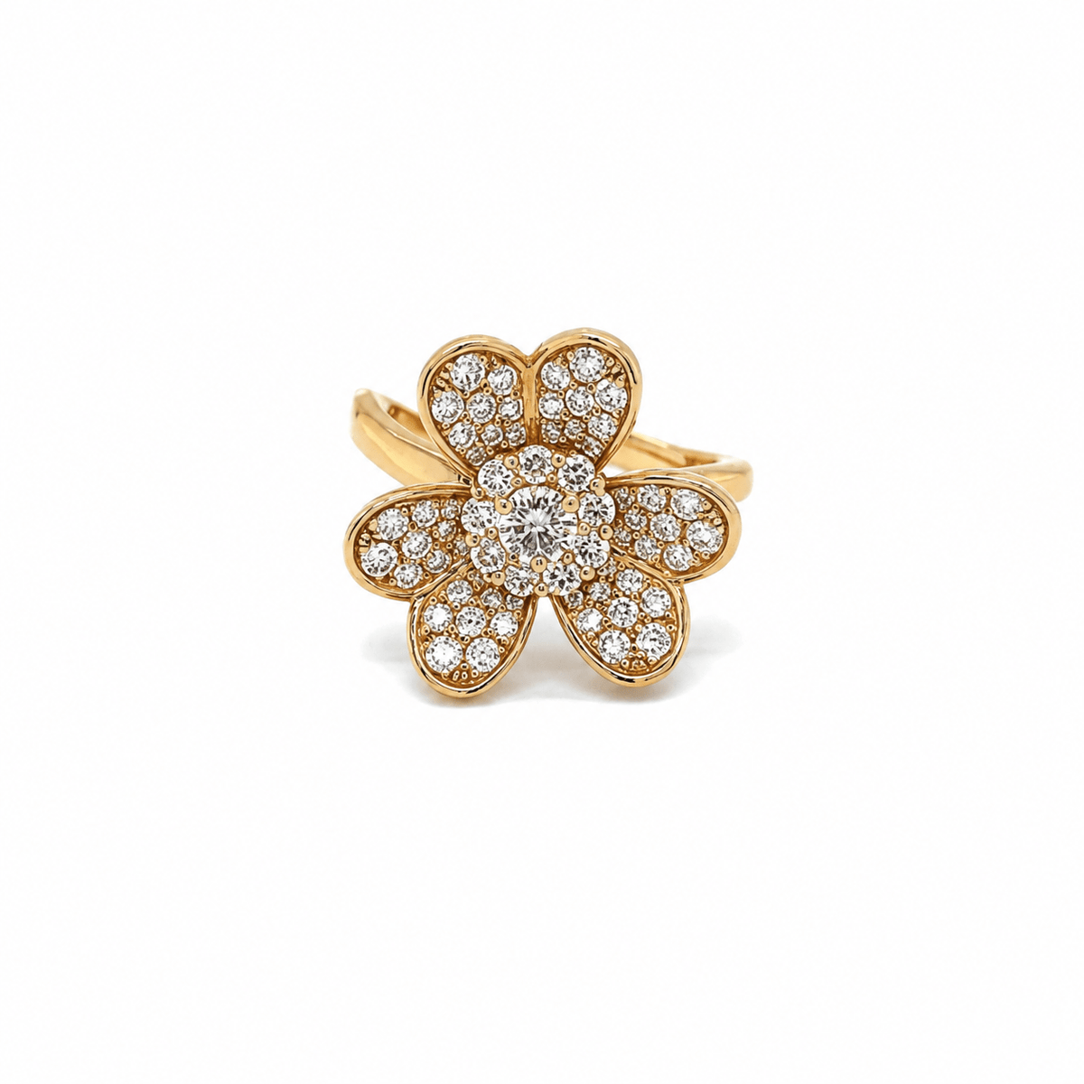 Diamond Flower Ring Set