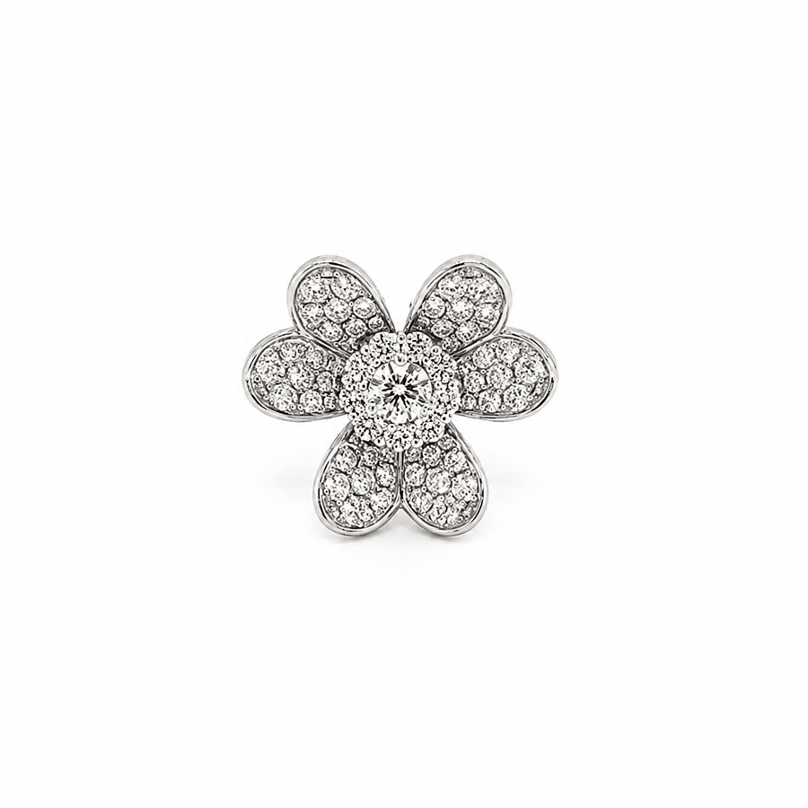 Diamond Flower Ring Set