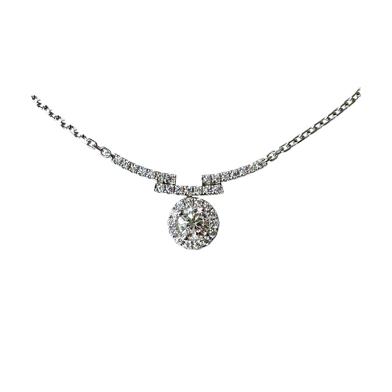 Diamond Halo Necklace-Diamond Halo Necklace - DNTIJ02375