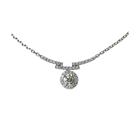 Diamond Halo Necklace-Diamond Halo Necklace - DNTIJ02375