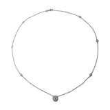 Diamond Halo Station Necklace-Diamond Halo Station Necklace - DNTIJ02366