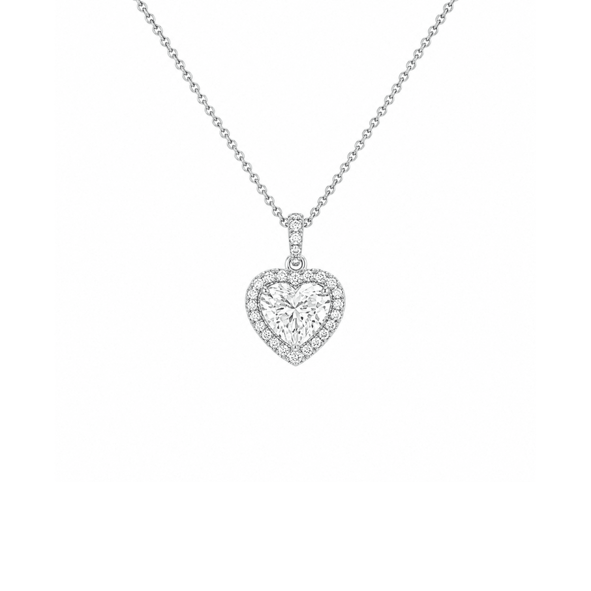 Heart shaped diamond necklace