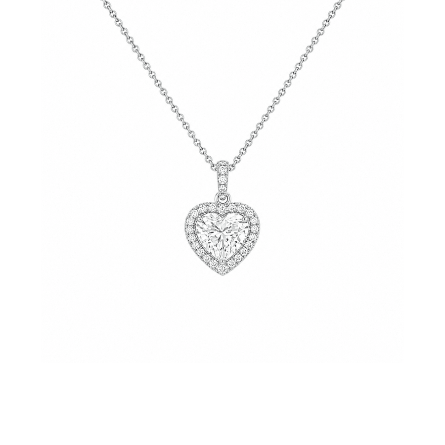 Heart shaped diamond necklace
