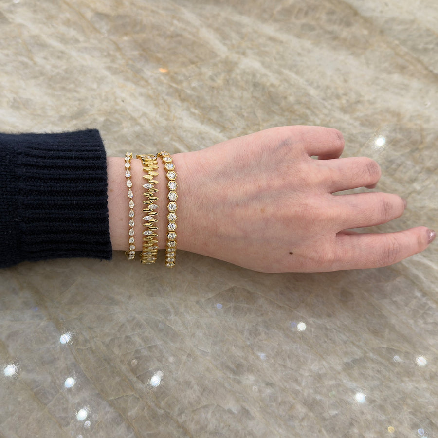 Diamond Hexagon Bezel Bangle - DBNKA01884