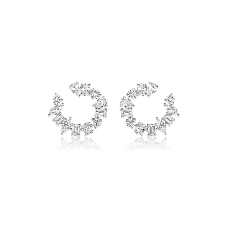 Diamond Hoop Earrings-Diamond Hoop Earrings - 61572