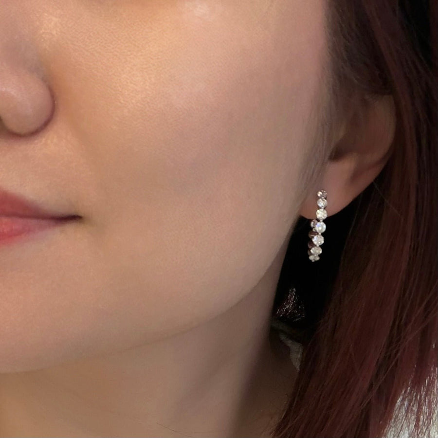 Diamond Hoop Earrings - DEDRA05096