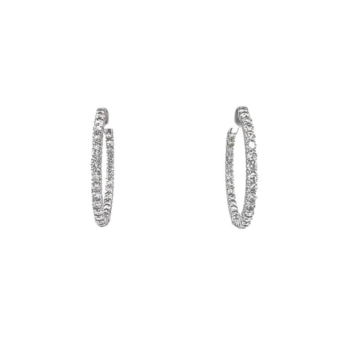 Diamond Hoop Earrings-Diamond Hoop Earrings - DESOL05443