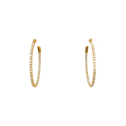 Diamond Hoop Earrings-Diamond Hoop Earrings - DESOL05452