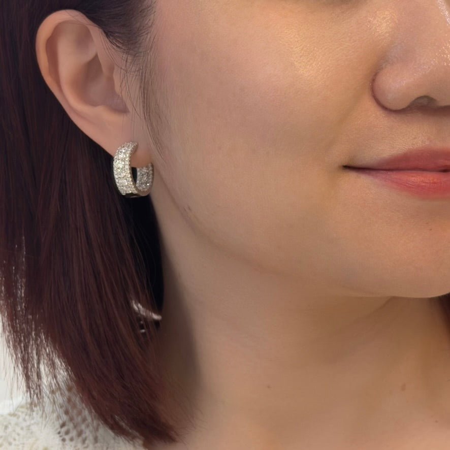 Diamond Hoop Earrings - DETIJ01474