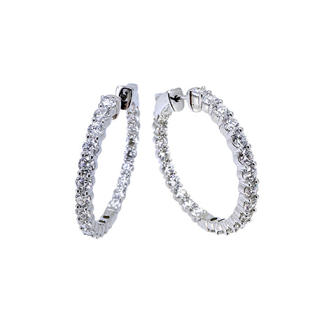 Diamond Hoop Earrings-Diamond Hoop Earrings - DETIJ01802