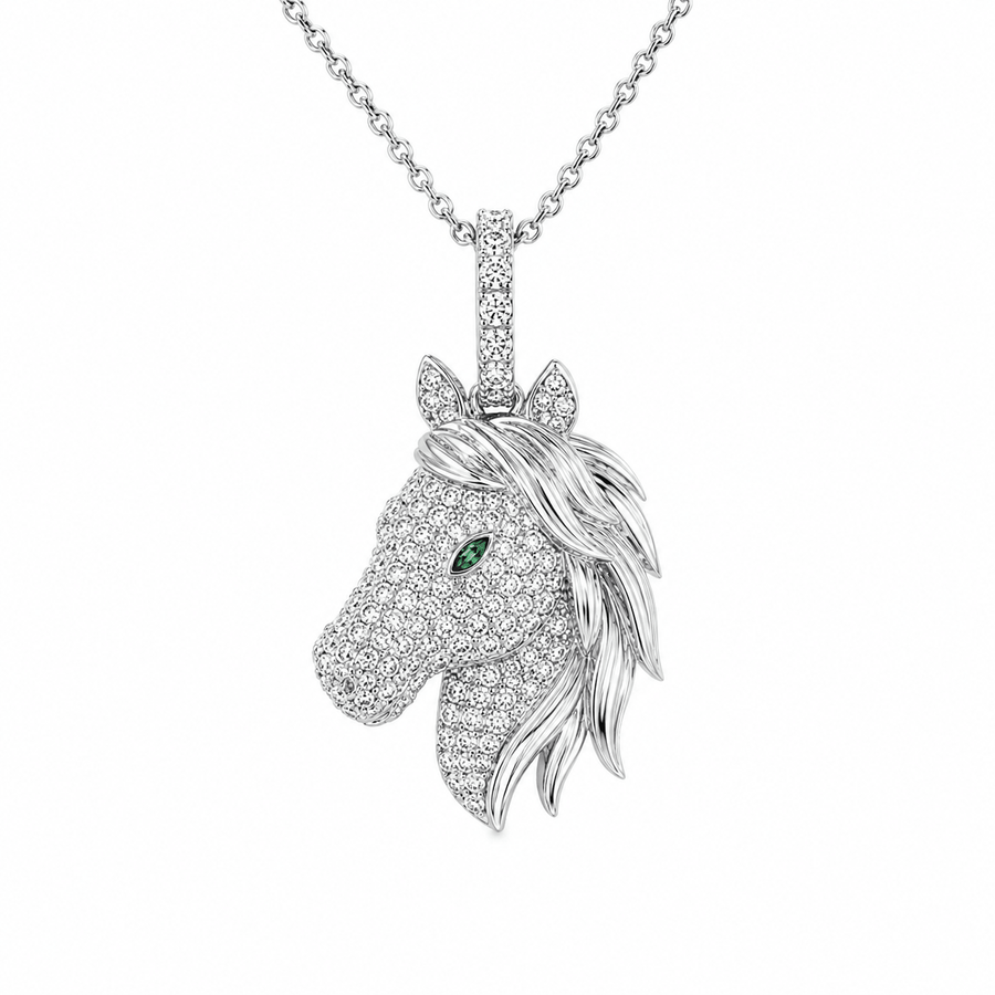 Diamond Horse Pendant and Chain