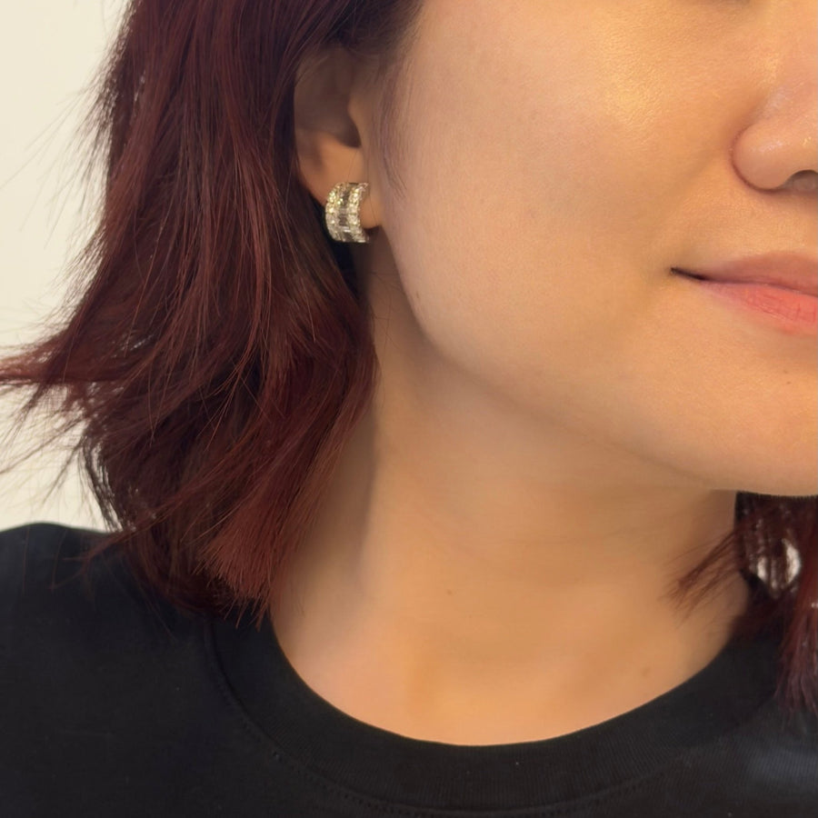 Diamond Huggie Earrings - DEDRA05005