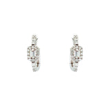 Diamond Huggie Earrings-Diamond Huggie Earrings in 18 karat white gold with diamonds totaling 0.29 carats.