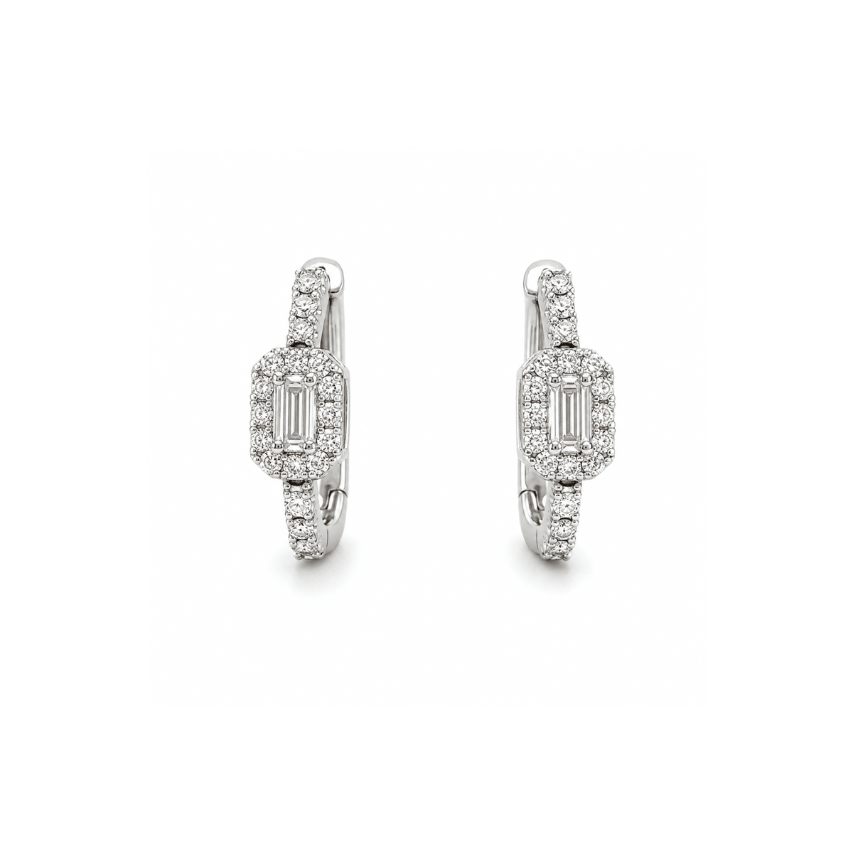 diamond huggie earrings