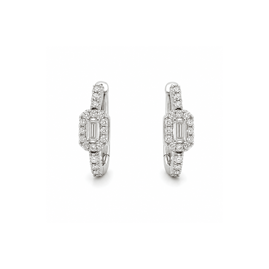 diamond huggie earrings